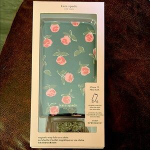 kate spade Rose Floral iPhone 12 Pro Max Case with Cover Wallet Handbag